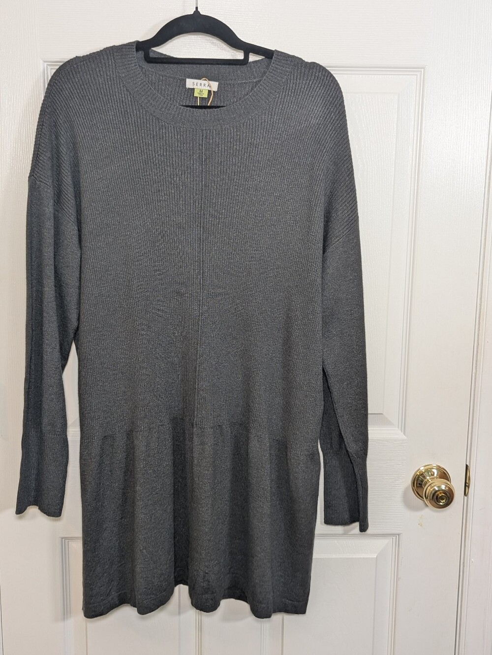 Serra Women’s Medium Gray Cable Sweater Dress Drop Waist Long Sleeve NWT 8/10
